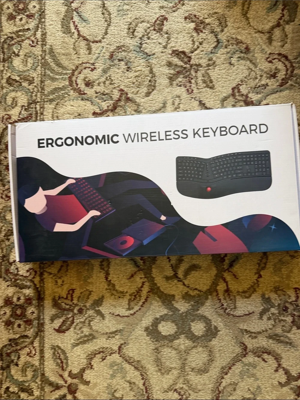 Ergonomic Wireless Keyboard - Black